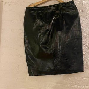 Cynthia Steffe Black Leather Miniskirt